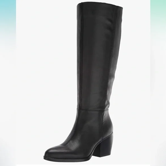 NIB Naturalizer Women's Fae Knee High Boot Black Leather Wide Calf Heeled Size 6 - Picture 1 of 16